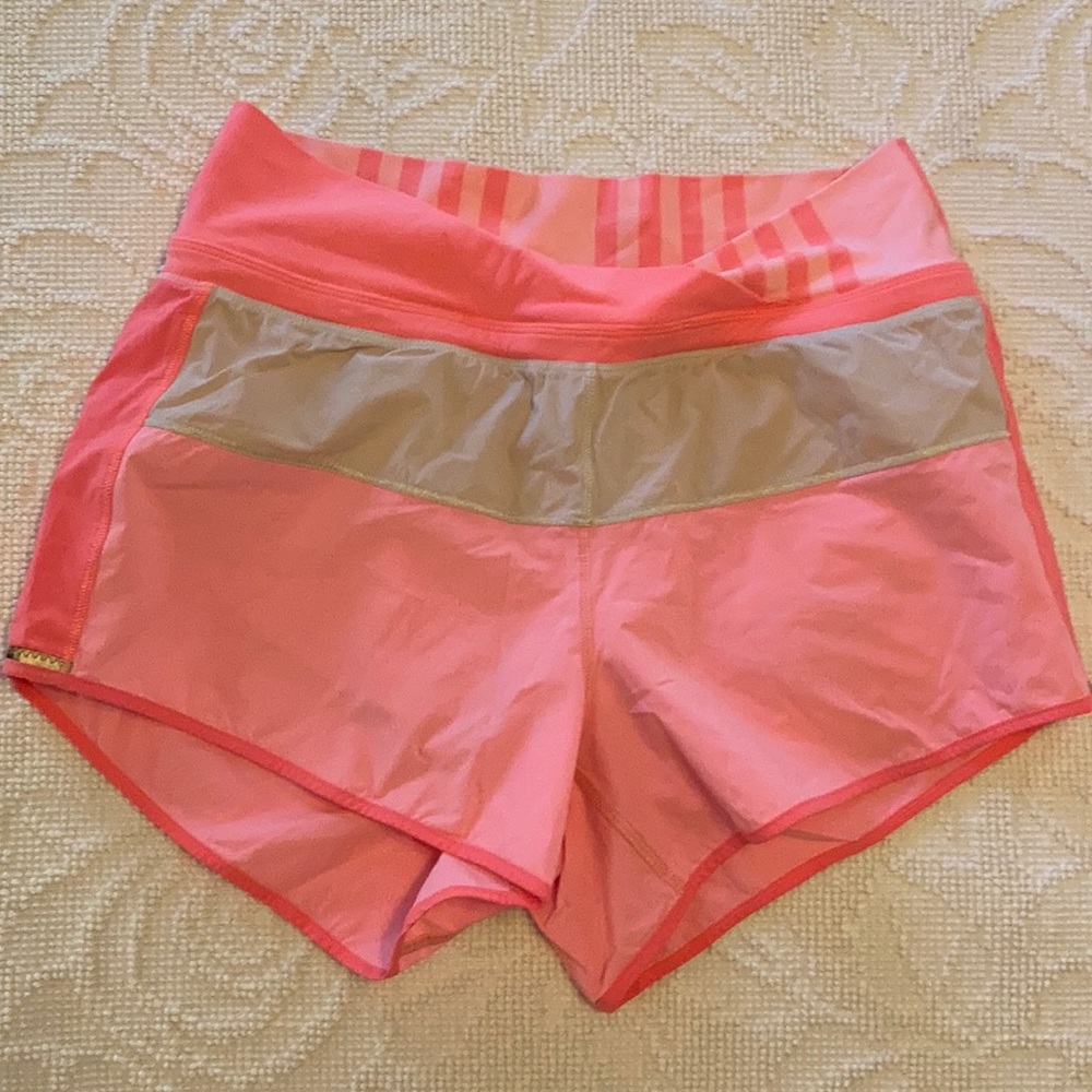 Neon stripes!! Lulu shorts EUC
